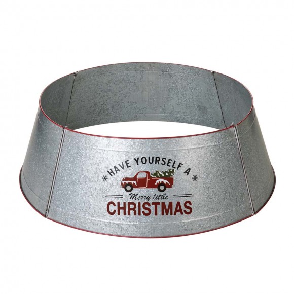 glitzhome Glitzhome 40.5"D Christmas Galvanized Metal Truck Tree Collar