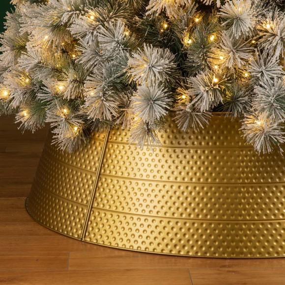 Glitzhome Glitzhome 40.5"D Christmas Gold Hammered Metal Tree Collar