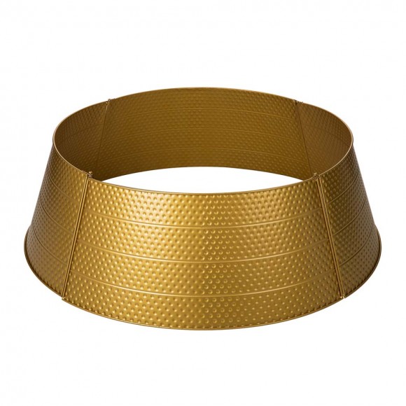 glitzhome Glitzhome 40.5"D Christmas Gold Hammered Metal Tree Collar