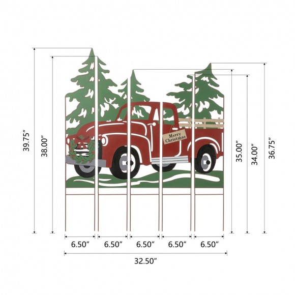Glitzhome Glitzhome 40"H Metal Truck Farm Combo Yard Stake