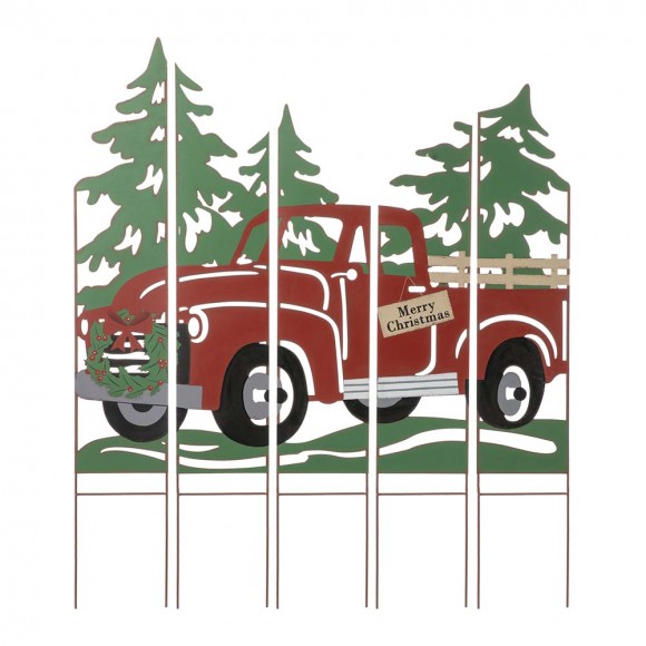 glitzhome Glitzhome 40"H Metal Truck Farm Combo Yard Stake