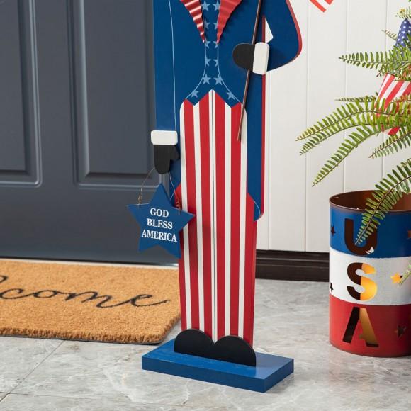 Glitzhome Glitzhome 40"H Patriotic/Americana Uncle Sam Porch Decor