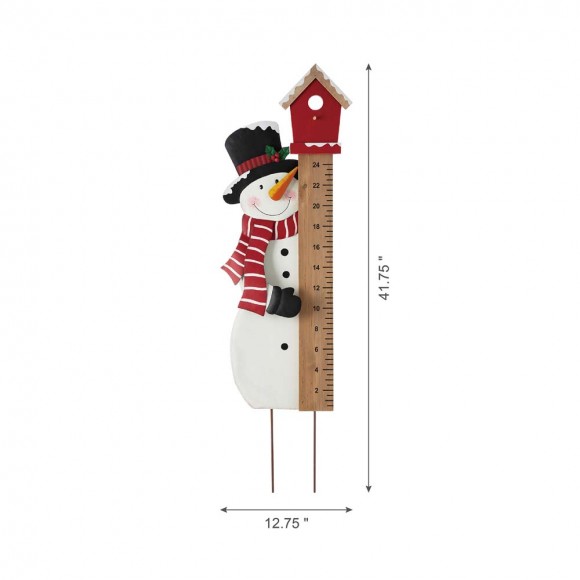 Glitzhome Glitzhome 40"H Snowman Snow Gauge Yard Stake Or Wall Décor (2 Functions)