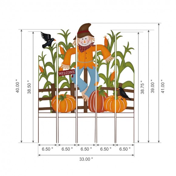 Glitzhome Glitzhome 41.5"H Fall Metal Scarecrow & Corns Combo Yard Stake