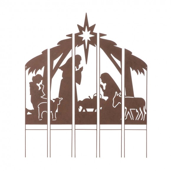 glitzhome Glitzhome 41.5"H Metal Nativity Combo Yard Stake