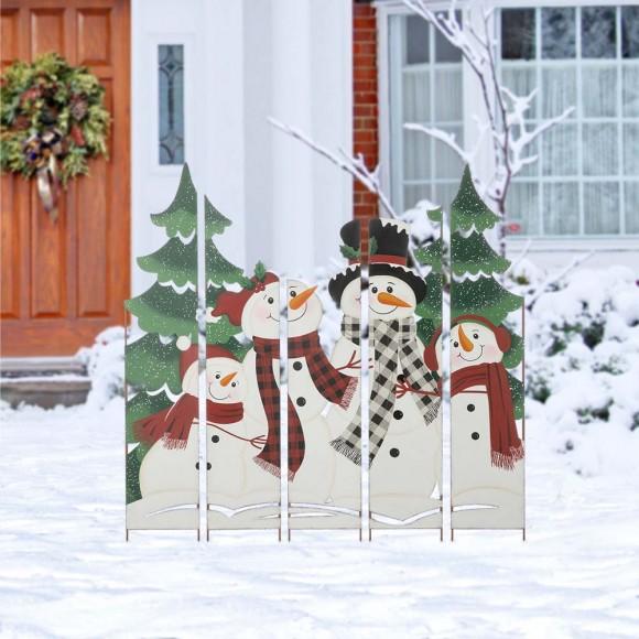 Glitzhome Glitzhome 41.5"H Metal Snowman Family Combo Yard Stake