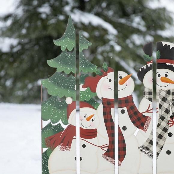 Glitzhome Glitzhome 41.5"H Metal Snowman Family Combo Yard Stake