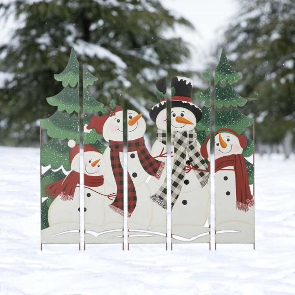 Glitzhome Glitzhome 41.5"H Metal Snowman Family Combo Yard Stake