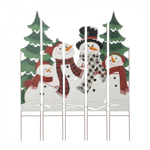 glitzhome Glitzhome 41.5"H Metal Snowman Family Combo Yard Stake