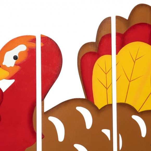 Glitzhome Glitzhome 41.5"H Thanksgiving Metal Turkey Combo Yard Stake Or Hanging Decor (Two Function)