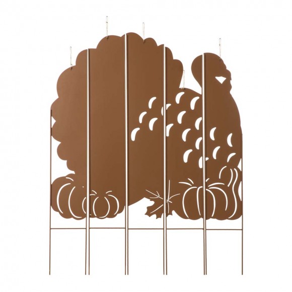 Glitzhome Glitzhome 41.5"H Thanksgiving Metal Turkey Combo Yard Stake Or Hanging Decor (Two Function)