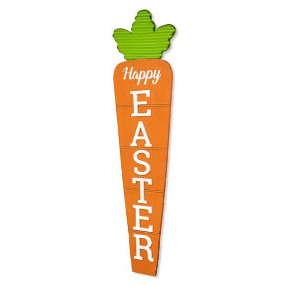 glitzhome Glitzhome 41.5"H Wooden and Metal Carrot Happy Easter Porch Decor