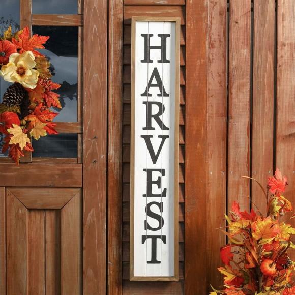 Glitzhome Glitzhome 41.73"H Wooden "HARVEST" Porch Sign