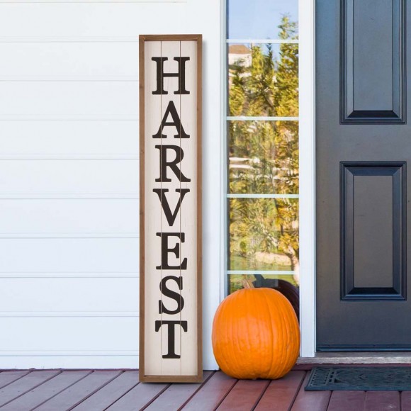 Glitzhome Glitzhome 41.73"H Wooden "HARVEST" Porch Sign