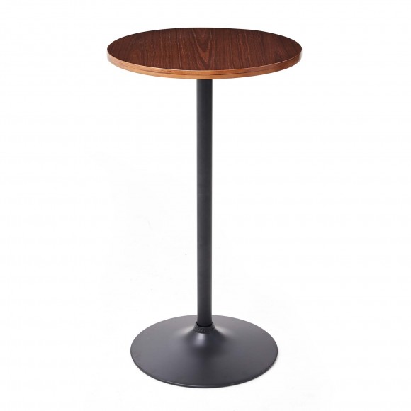 glitzhome Glitzhome 41.75"H Bar Table with Walnut Top and Black Base glitzhome Glitzhome 41.75"H Bar Table with Walnut Top and Black Base