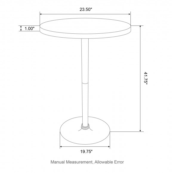 Glitzhome Glitzhome 41.75"H Bar Table With Walnut Top And Chrome Plated Base