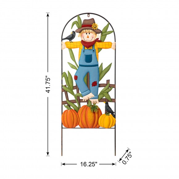 Glitzhome Glitzhome 41.75"H Fall Metal Arch Scarecrow Yard Stake