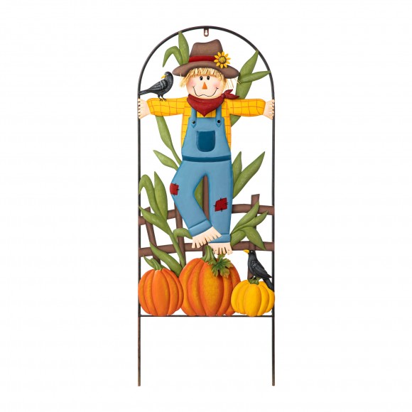 glitzhome Glitzhome 41.75"H Fall Metal Arch Scarecrow Yard Stake