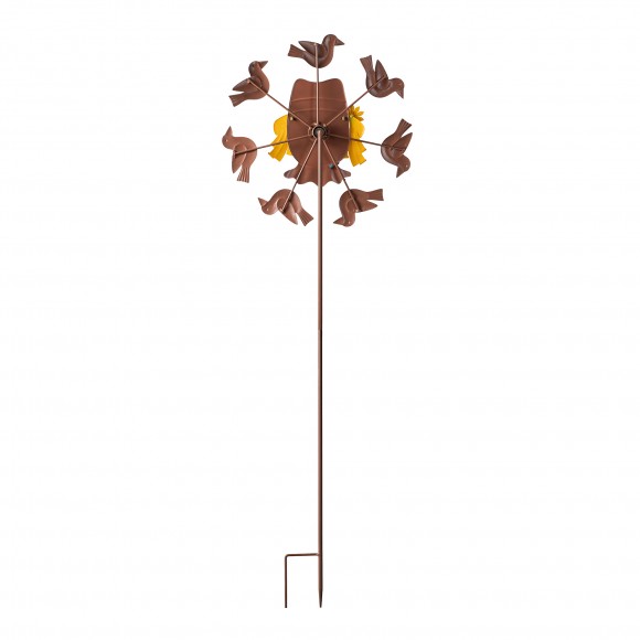 Glitzhome Glitzhome 41.75"H Fall Metal Scarecrow Head With Crows Windmill Yard Stake Or Hanging Decor (KD Two Function)