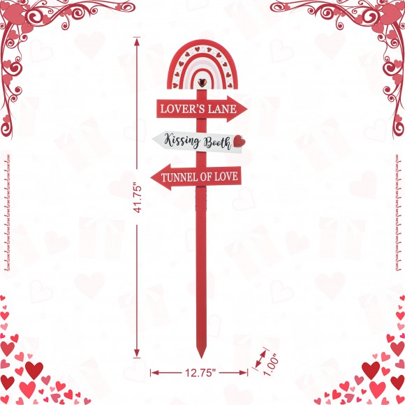 Glitzhome Glitzhome 41.75"H Valentine's Wooden Rainbow Word Sign Yard Stake(KD)