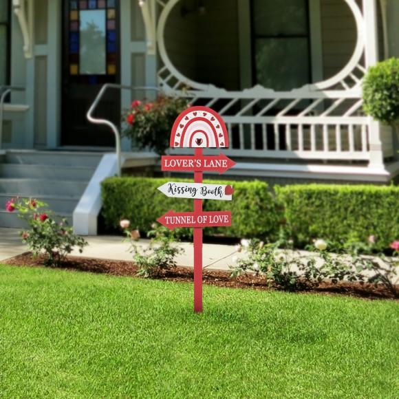 Glitzhome Glitzhome 41.75"H Valentine's Wooden Rainbow Word Sign Yard Stake(KD)