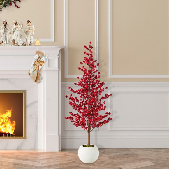 Glitzhome Glitzhome 41"H Christmas Berry Porch Tree