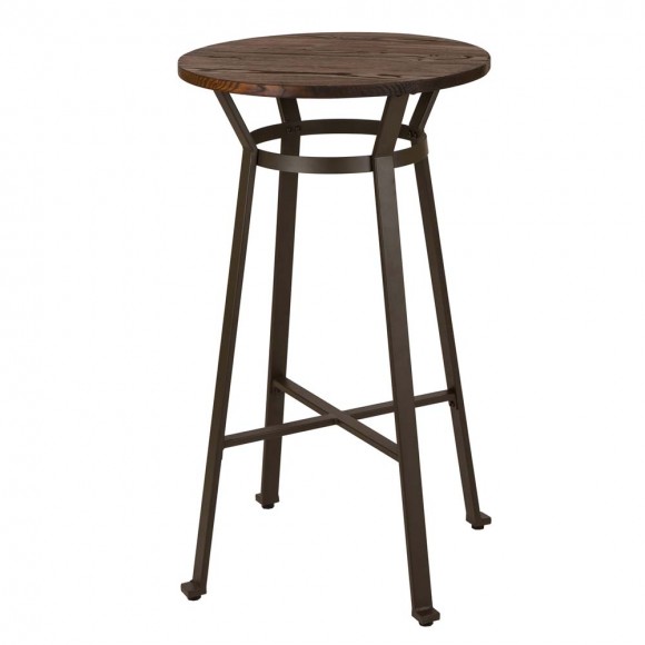 glitzhome Glitzhome 41"H Rustic Steel Pub Bar Table with Elm Wood Top glitzhome Glitzhome 41"H Rustic Steel Pub Bar Table with Elm Wood Top
