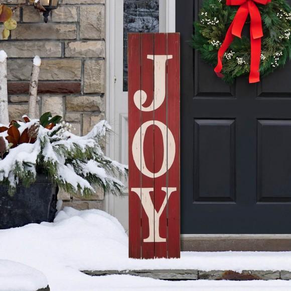 Glitzhome Glitzhome 42.00"H Christmas Wooden Porch Sign - JOY (Two Function)