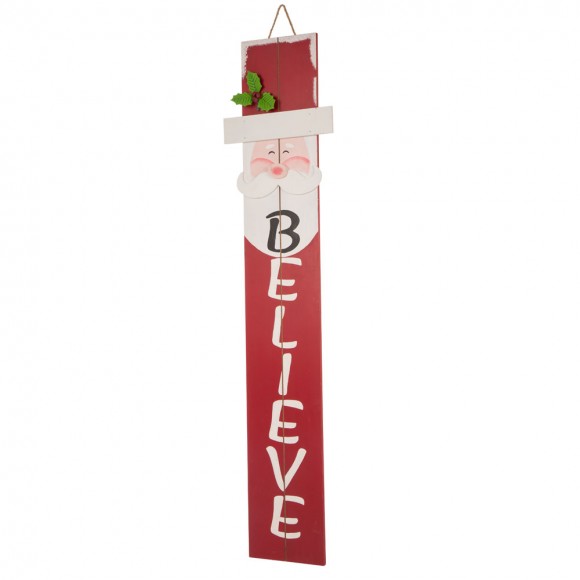 glitzhome Glitzhome 42.00"H Christmas Wooden Santa Porch Sign - BELIEVE