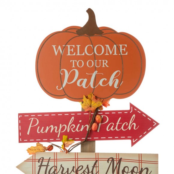 Glitzhome Glitzhome 42.5"H Fall Wooden Pumpkin Patch Porch Sign