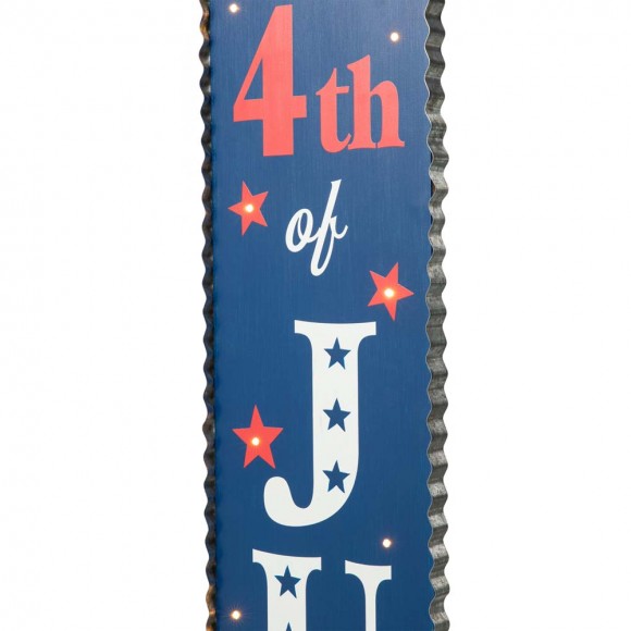Glitzhome Glitzhome 42.5"H July 4th Lighted Wooden Happy Porch Sign