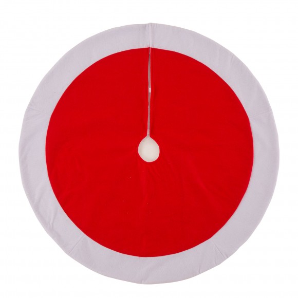 Glitzhome Glitzhome 42"D Red And White Felt ChristmasTree Skirt