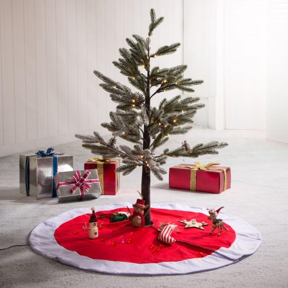 glitzhome Glitzhome 42"D Red and White Felt ChristmasTree Skirt