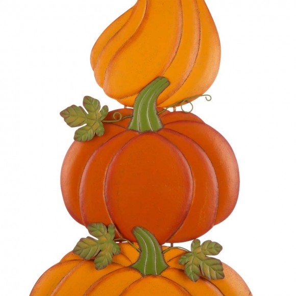 Glitzhome Glitzhome 42"H 3 In 1 Metal Pumpkin Yard Stake Or Hanging Decor