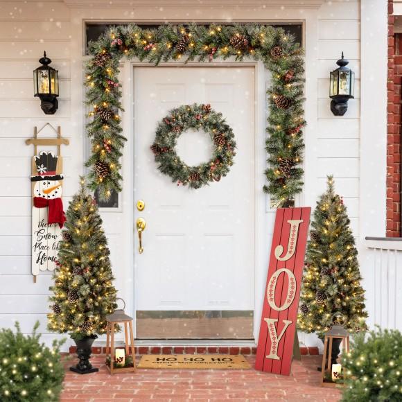 Glitzhome Glitzhome 42"H Christmas Wooden JOY Porch Sign (Two Function)