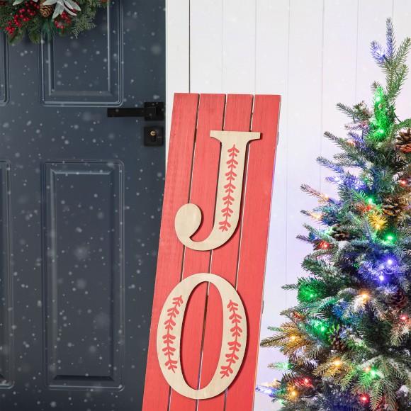 Glitzhome Glitzhome 42"H Christmas Wooden JOY Porch Sign (Two Function)