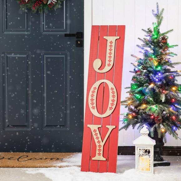 Glitzhome Glitzhome 42"H Christmas Wooden JOY Porch Sign (Two Function)