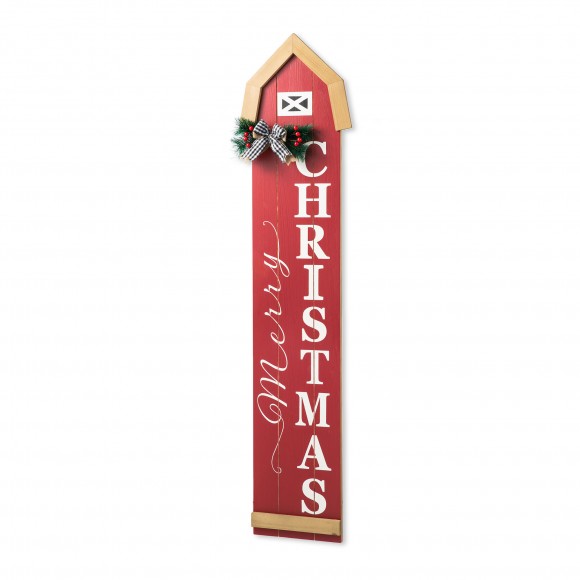 glitzhome Glitzhome 42"H Christmas Wooden "Merry Christmas" House Shape Porch Sigh