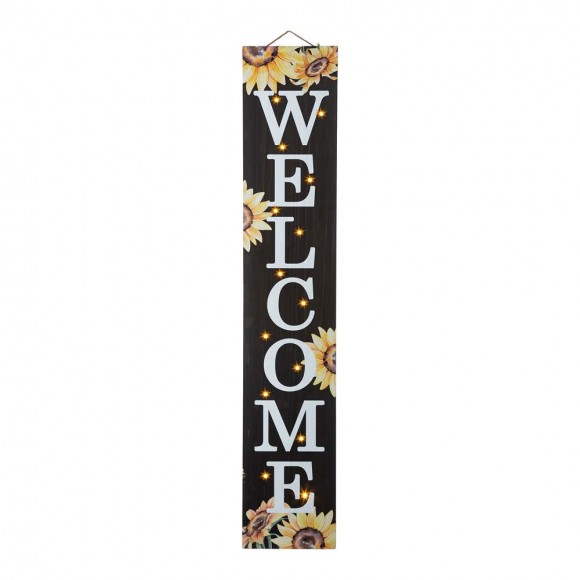 glitzhome Glitzhome 42"H Fall Lighted Wooden "WELCOME" Porch Board Sign