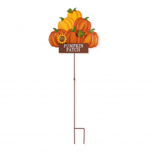 glitzhome Glitzhome 42"H Fall Metal Pumpkins Stack Yard Stake(KD Two function)
