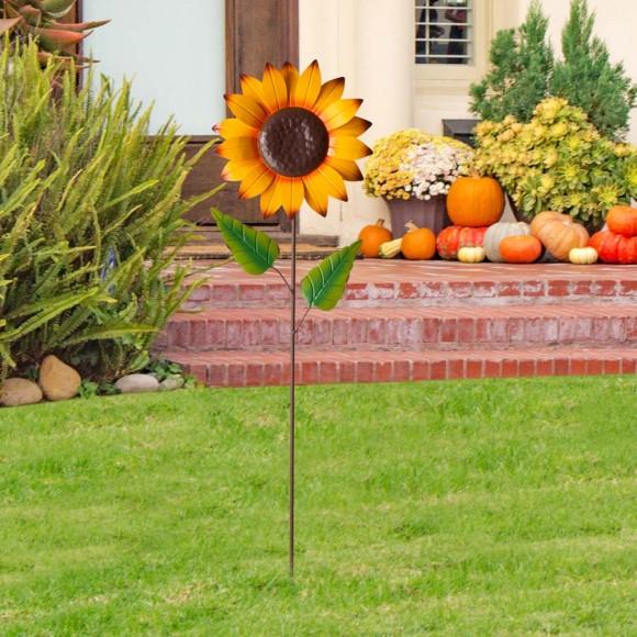 Glitzhome Glitzhome 42"H Fall Metal Sunflower Yard Stake