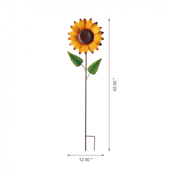 Glitzhome Glitzhome 42"H Fall Metal Sunflower Yard Stake