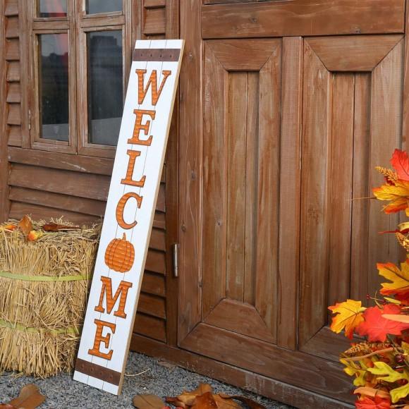 Glitzhome Glitzhome 42"H Fall Wooden "WELCOME" Porch Board Sign
