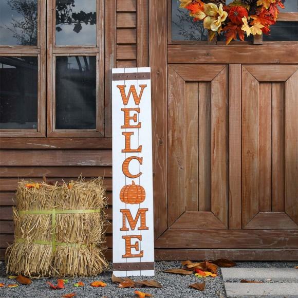 Glitzhome Glitzhome 42"H Fall Wooden "WELCOME" Porch Board Sign