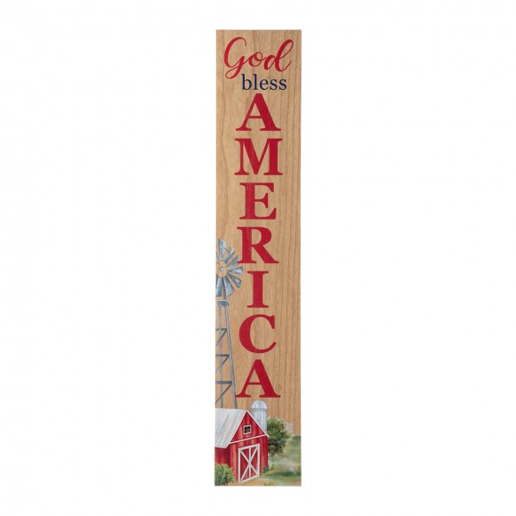 glitzhome Glitzhome 42"H God Bless America Wooden Porch Board Sign