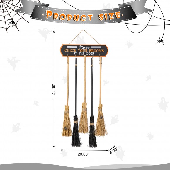 Glitzhome Glitzhome 42"H Halloween Wooden Brooms Porch Decor(KD)