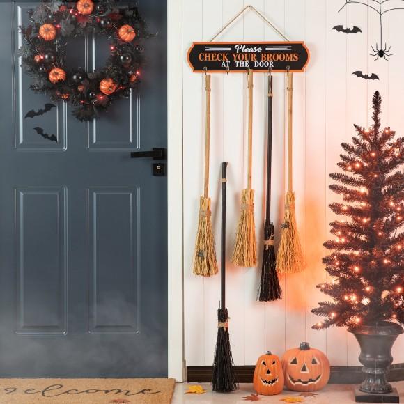 Glitzhome Glitzhome 42"H Halloween Wooden Brooms Porch Decor(KD)