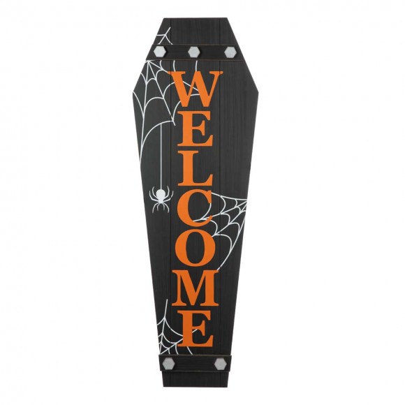 glitzhome Glitzhome 42"H Halloween Wooden Welcome Coffin Porch Decor