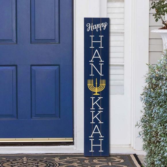 Glitzhome Glitzhome 42"H "Happy HANUKKAH" Wooden Porch Sign Board