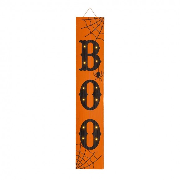 glitzhome Glitzhome 42"H Lighted Wooden "BOO" Porch Sign Board